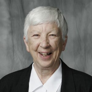 Sister Rosemary Flanigan smiling.