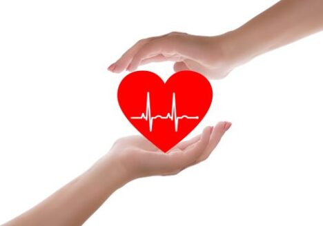 An image of a heart with two handles cradling it.