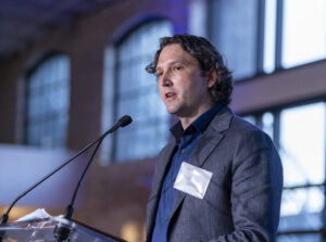 James Stowe speaking at the 40th Anniversary Dinner.