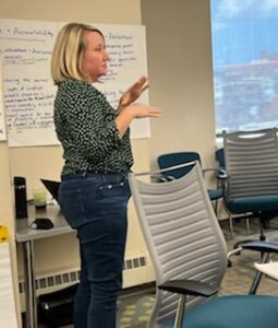 Lindsey Jarrett leading an Ethical AI workshop.