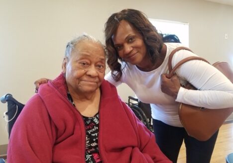 Mrs. Lillie B. Adger with daughter, Gloria Thomas Anderson.
