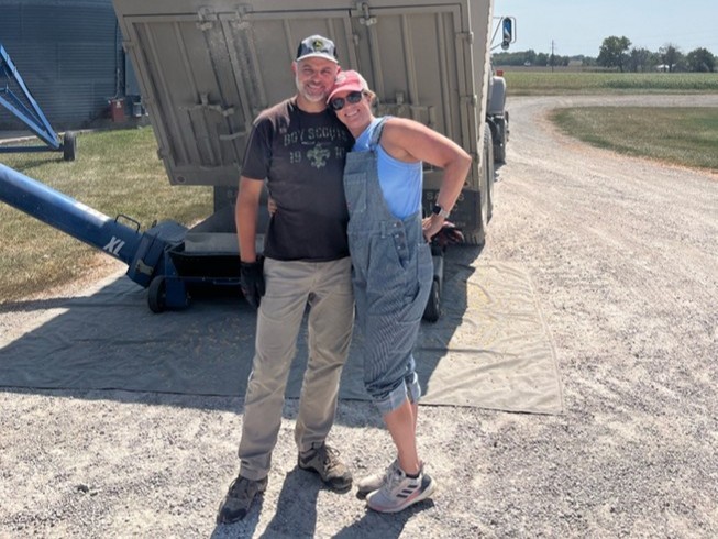 Maggie and Brian on the farm.