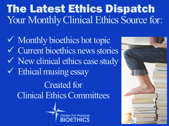 A list of the sections in the Ethics Dispatch.