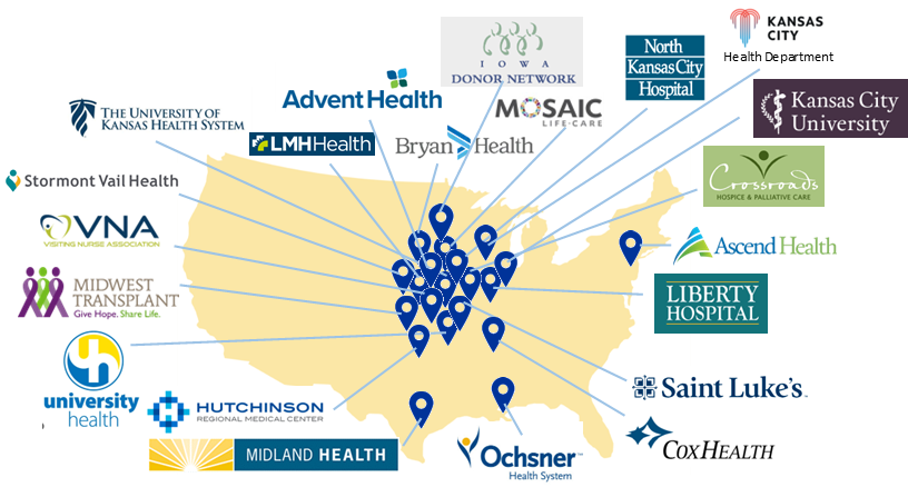 Our clinical ethics consulting is employed by these healthcare organizations: AdventHealth Kansas City, Ascend Health and Hospice, Bryan Health, CoxHealth At Home, Crossroads Hospice & Palliative Care, Hutchinson Regional Medical Center, Iowa Donor Network, Kansas City Missouri Public Health Dept, KCU, Lawrence Memorial Hospital, Liberty Hospital, Mid-America Regional Council, Midland Health, Midwest Transplant Network, Mosaic Life Center, North Kansas City Hospital, Ochsner Health System, Saint Luke's Health System, Stormont-Vail Health, University Health - Kansas City, University of Kansas Health System.