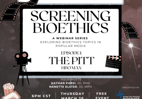 Graphic for Screening Bioethics webinar series.