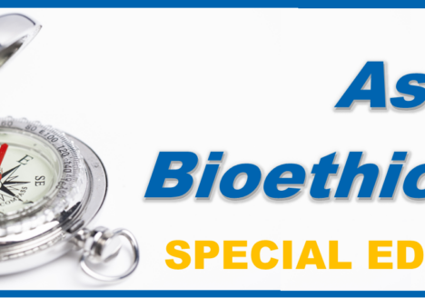 Ask a Bioethicist Special Edition logo of a compass.