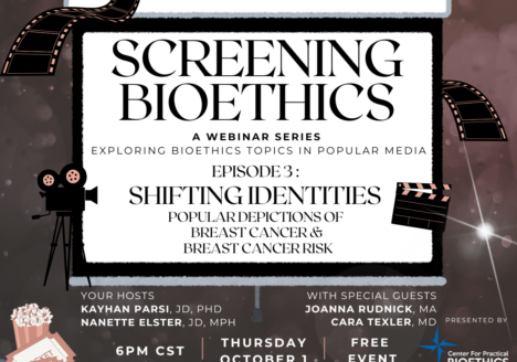 Logo for episode 3 of the Screening Bioethics webinar series.